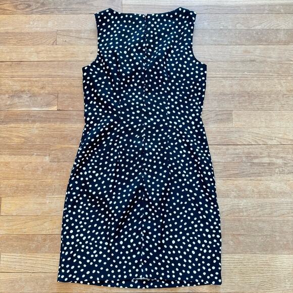 AB Studio black white polkadot sleeveless knee length sheath dress size 10 b26 - Picture 4 of 4